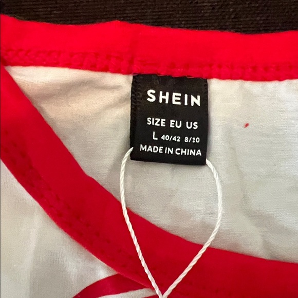 #** 027= Red and White Anime Graphic Crop Top - Picture 5 of 6